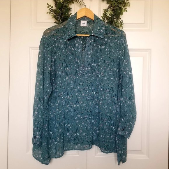 EUC CAbi Chase Field of Flowers Blouse- Size Small - Picture 2 of 8